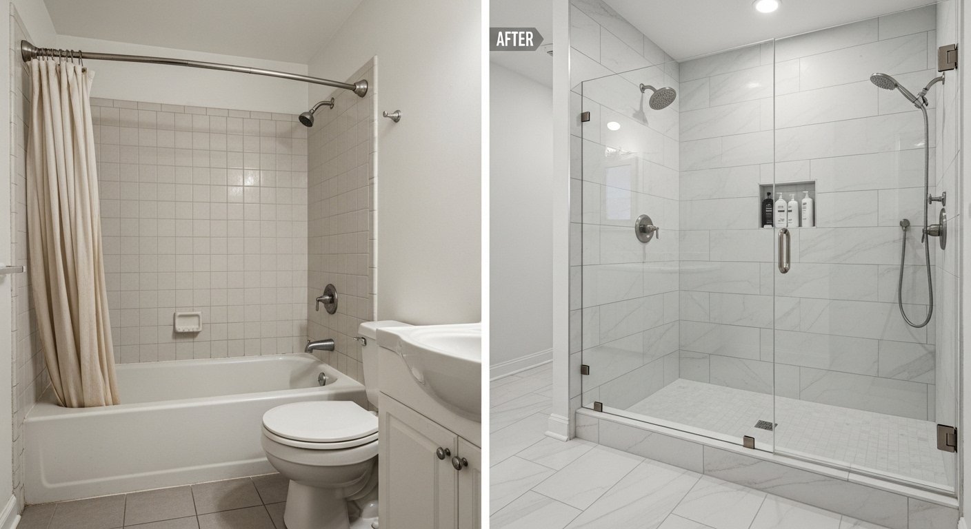 Burst pipe bathroom wall repair