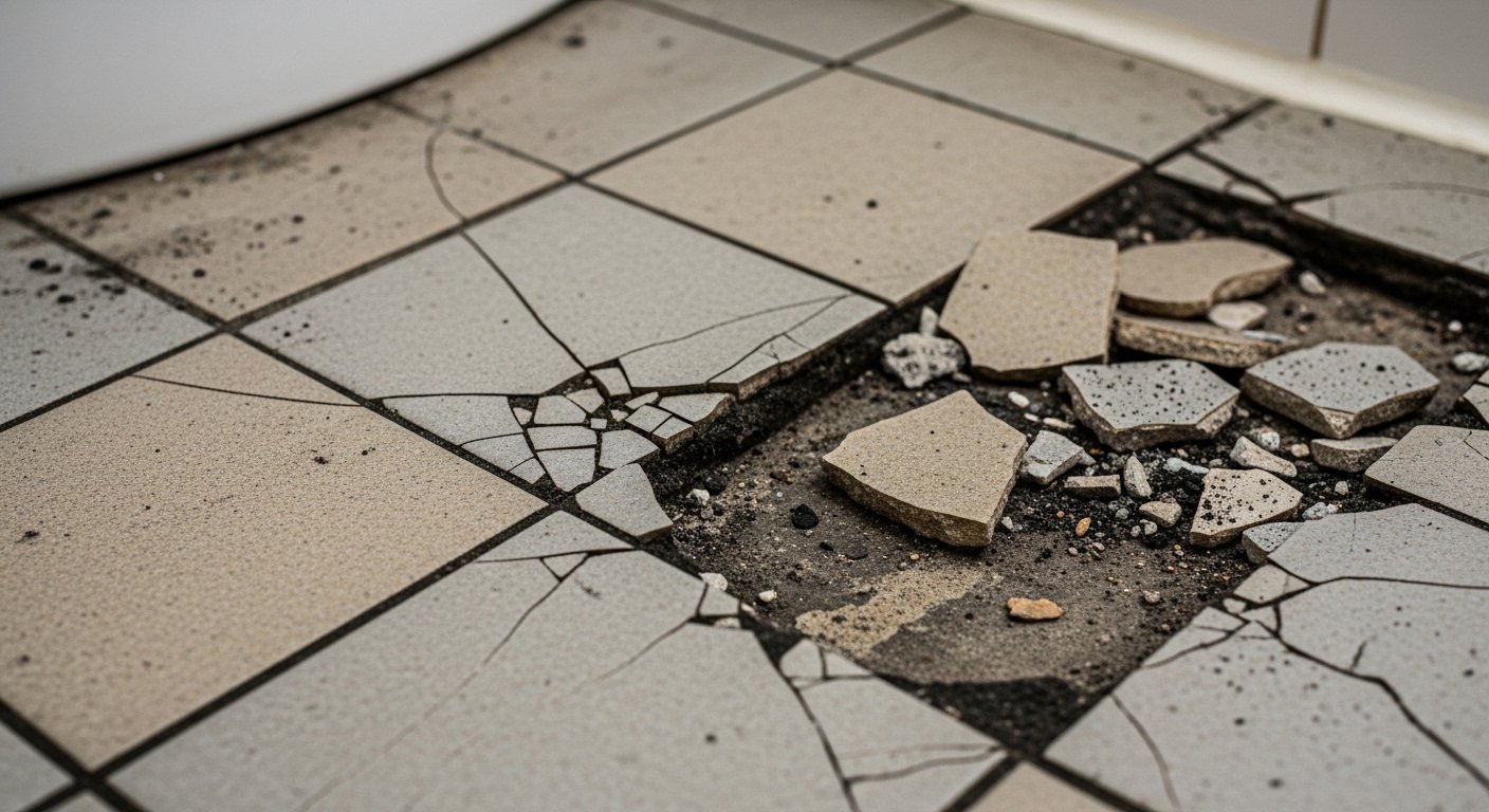 Cracked shower tile remodel