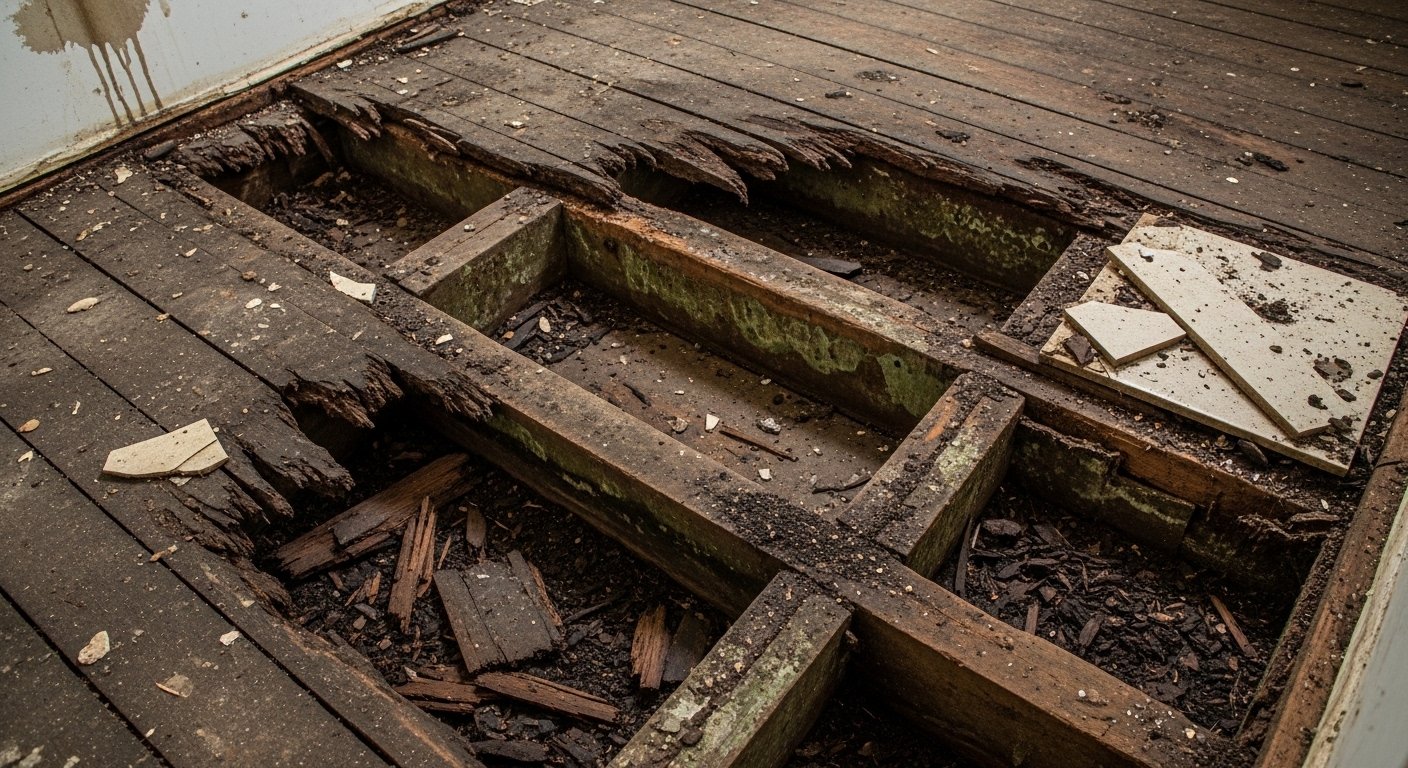 Bathroom subfloor repair